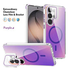 Samsung Extraordinary Chameleon Magnetic Case for S26 Ultra S25 S24 S23 Gradient Purple Pink Glitter Back, Magsafe Support, Built-In Camera Lens Film, 170 ° Drop Protection, Soft TPU Bumper, Accessories, Smartphone