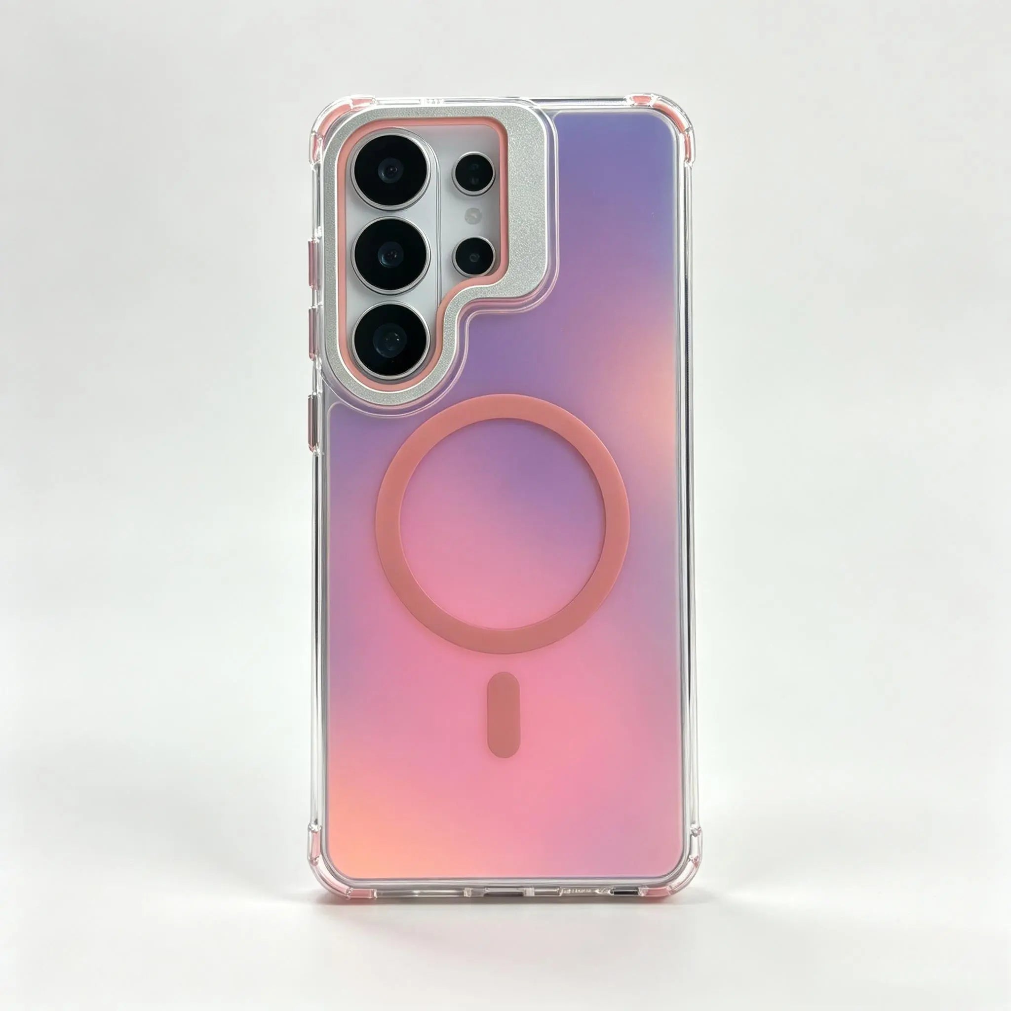 Samsung Extraordinary Chameleon Magnetic Case for S26 Ultra S25 S24 S23 Gradient Purple Pink Glitter Back, Magsafe Support, Built-In Camera Lens Film, 170 ° Drop Protection, Soft TPU Bumper, Accessories, Smartphone