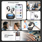 X30 Wireless Headphones Bluetooth Translation Earbuds Chat Headset Office Travel,Real-Time Translate Equalizer APP