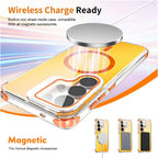 Samsung Extraordinary Chameleon Magnetic Case for S26 Ultra S25 S24 S23 Gradient Purple Pink Glitter Back, Magsafe Support, Built-In Camera Lens Film, 170 ° Drop Protection, Soft TPU Bumper, Accessories, Smartphone