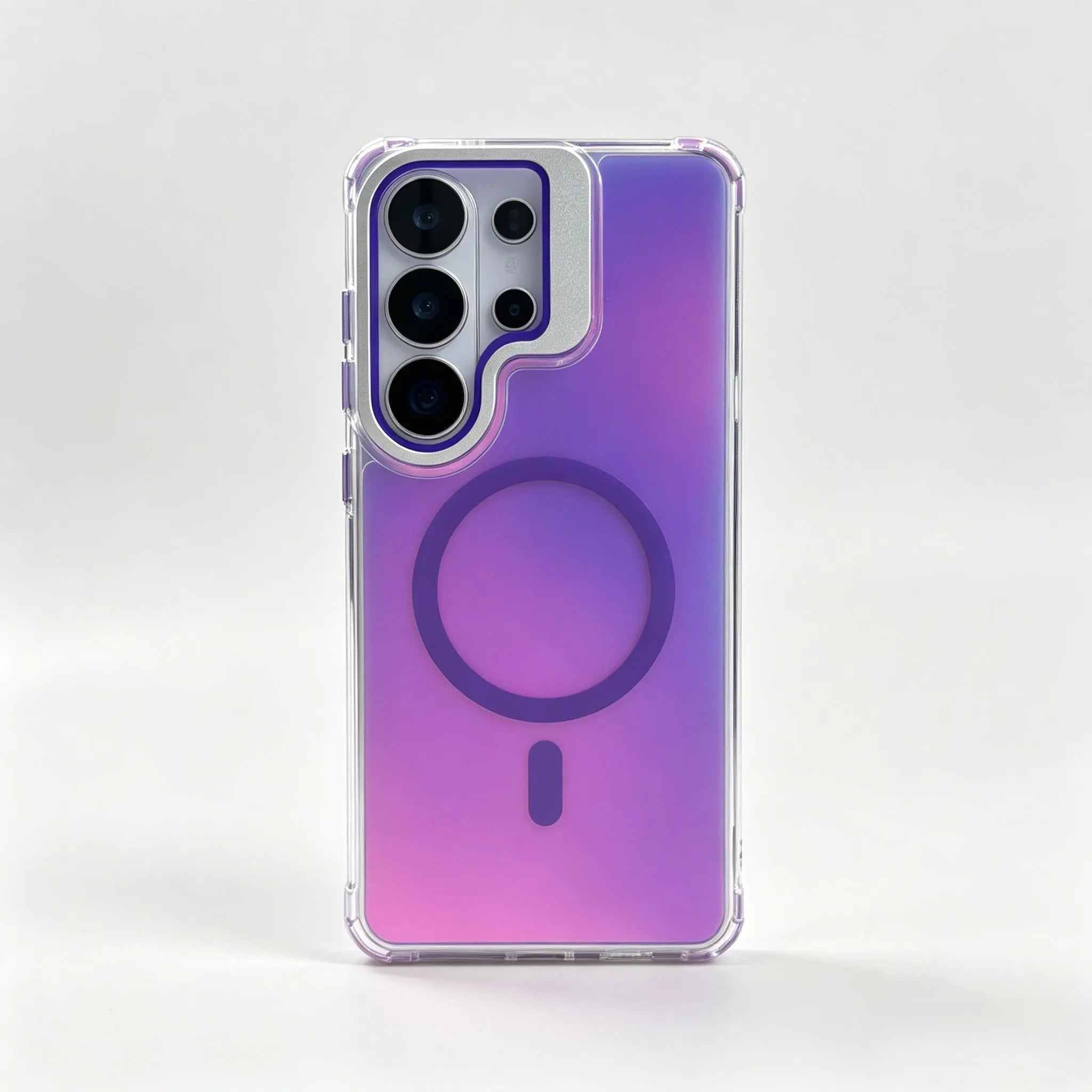 Samsung Extraordinary Chameleon Magnetic Case for S26 Ultra S25 S24 S23 Gradient Purple Pink Glitter Back, Magsafe Support, Built-In Camera Lens Film, 170 ° Drop Protection, Soft TPU Bumper, Accessories, Smartphone