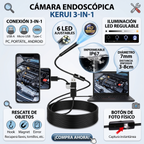 Cámara Endoscópica HD 3-en-1 Impermeable – Inspección Profesional al Alcance de tu Mano