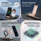 Estación de Carga Magnética 3 en 1 Premium: Compatible con MagSafe para iPhone, Apple Watch y AirPods