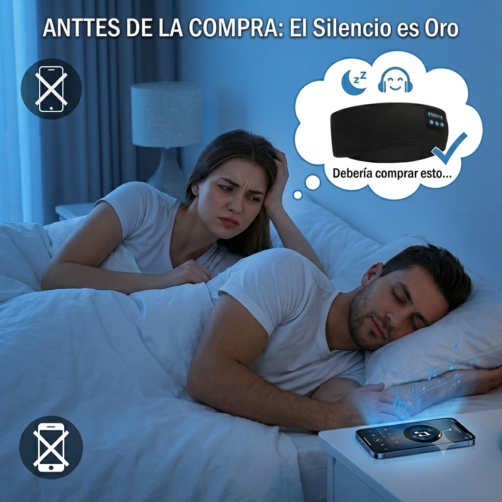 Diadema Inteligente 2 en 1: Auriculares Bluetooth Pro + Antifaz para Dormir